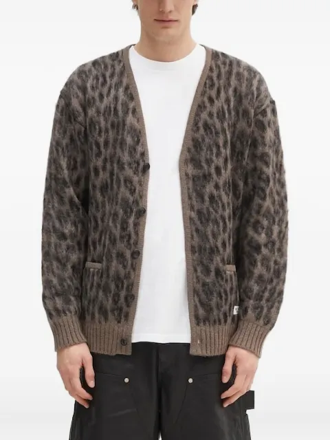 WACKO MARIA leopard-print button cardigan Brown 24FWWMKKN10