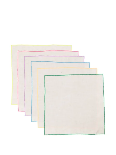 Bambah Assorted napkins (set of six) Neutrals BMBH031