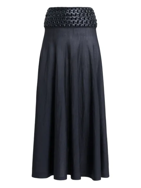 Alaïa woven-waistband skirt Black AA9J2254K004A