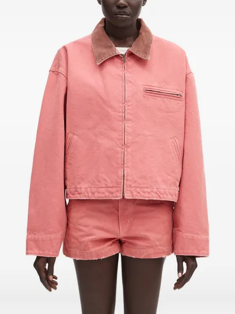 AMBUSH corduroy-collar zip-up jacket Pink 12115367