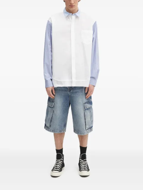 AMBUSH striped-panel shirt White 12115296
