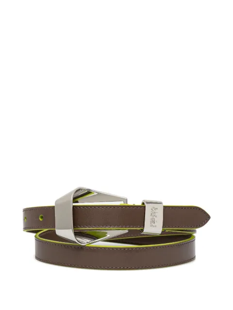 Kenzo Ribbon metallic-buckle leather belt Brown FE62CE040L03