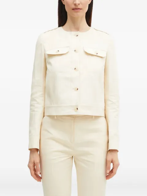 Kenzo cotton collarless jacket Neutrals FF52VE2579GA