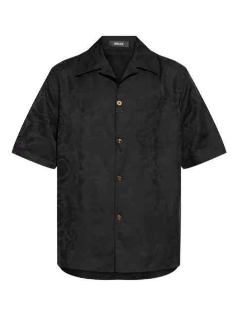Versace jacquard cotton-poplin shirt Black 10202931A08883