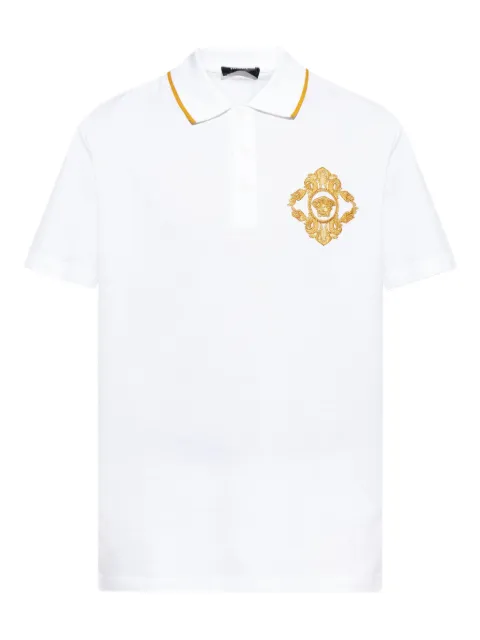 Versace Medusa-embroidered polo shirt White 10139061A14973