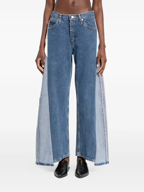 E.L.V DENIM panelled wide-leg jeans Blue 1009201