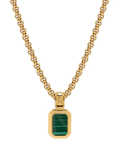 Nialaya Jewelry malachite and onyx necklace Gold MNEC421