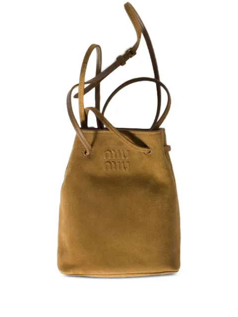 Miu Miu suede tote bag Green 5NF460ACSS