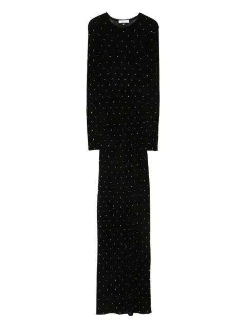 Rabanne bead-embellished long-sleeve maxi dress Black 25HMRO156ML0322