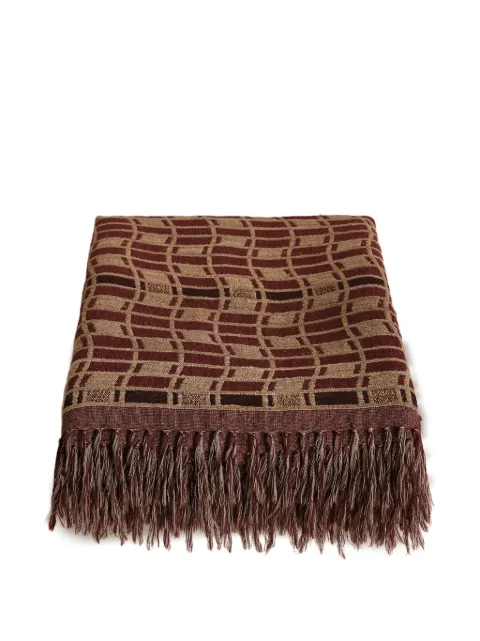 Soho Home Erin geometric-pattern fringed throw Brown 79997055