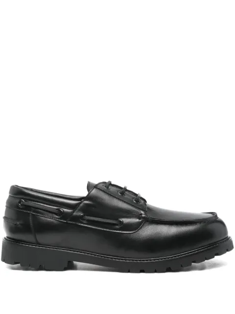 Studio Nicholson Guston leather lace-up boat shoes Black GUSTONSNM1341SMOOTHCALFLEATHERBLACK