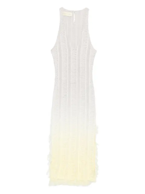 Roberta Einer Angel plunge-neck ombré midi dress Yellow RESS25AMDP2