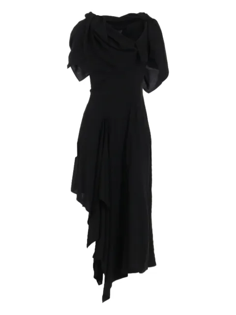 Yohji Yamamoto lace-up dress Black FPD68205