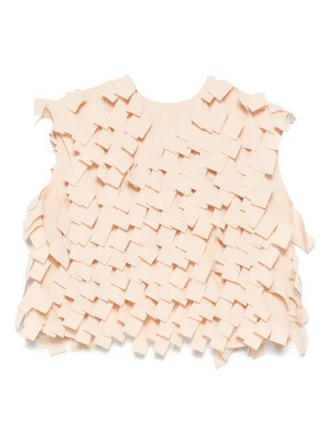 A.W.A.K.E. Mode fringed crop top Neutrals SS252T10P04