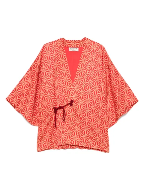 A.N.G.E.L.O. Vintage Cult 1990s pre-owned geometric-print kimono Red AN480TO