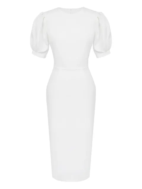 POST MERIDIEM voluminous-sleeve midi dress White VOLUMINOUSSLEEVEMIDIDRESS