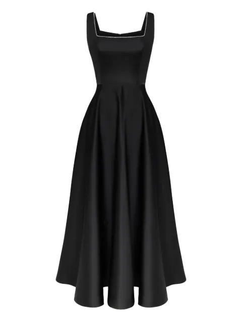 POST MERIDIEM decorated-bodice midi dress Black STRAPDECORATEDBODICEMIDIDRESS