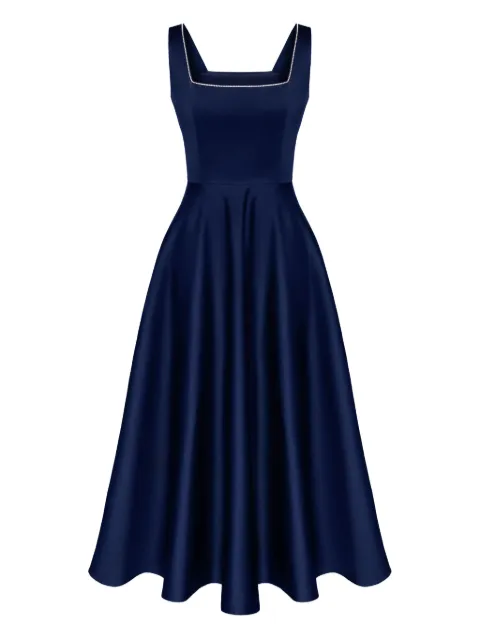 POST MERIDIEM decorated-bodice midi dress Blue STRAPDECORATEDBODICEMIDIDRESS