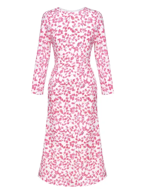 POST MERIDIEM floral-print long-sleeve midi dress Pink LONGSLEEVEPRINTEDMIDIDRESS