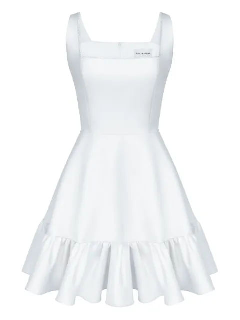 POST MERIDIEM ruffle-hem mini dress White BOTTOMFLOUNCEDSTRAPMINIDRESS