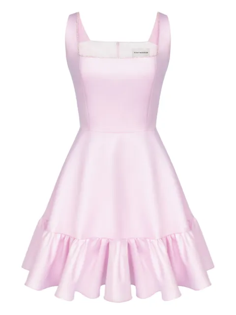 POST MERIDIEM ruffle-hem mini dress Pink BOTTOMFLOUNCEDSTRAPMINIDRESS