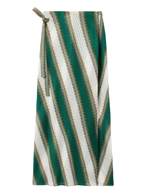 La DoubleJ diagonal-stripe maxi skirt Green SKI0088VIS025CLB23GR04