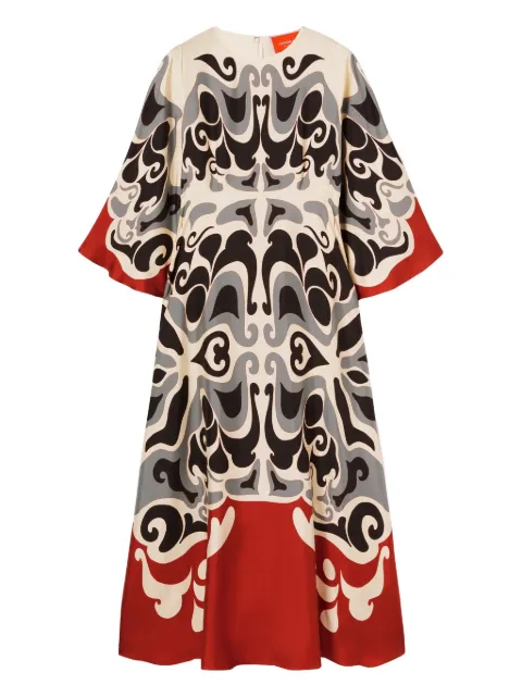 La DoubleJ Phoenix Placée printed maxi dress Black DRE0923SIL006PHO01WH04
