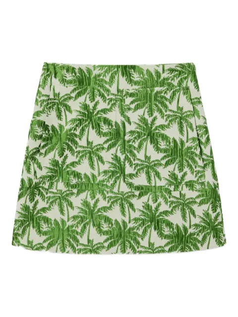 La DoubleJ palm tree-print mini skirt Green SKI0027JCQ112TRC03WH01