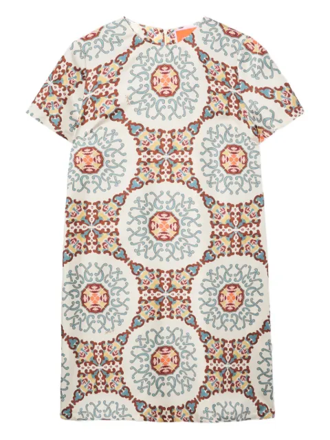 La DoubleJ swing printed silk dress White DRE0159SIL001BAL01WH04