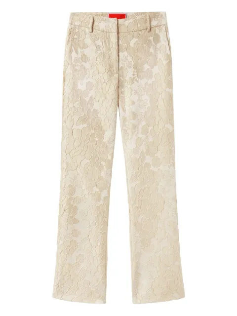 La DoubleJ floral-jacquard trousers Neutrals TRO0069JCQ111PEO04WH04