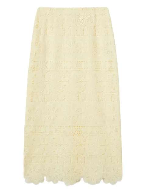La DoubleJ Lacey pencil skirt Yellow SKI0158EMB104CEP03YE01