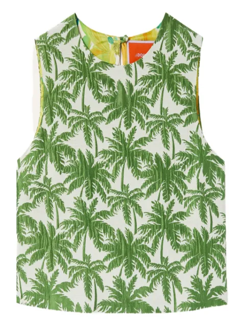 La DoubleJ Aria palm-print cropped top White TOP0125JCQ112TRC03WH01