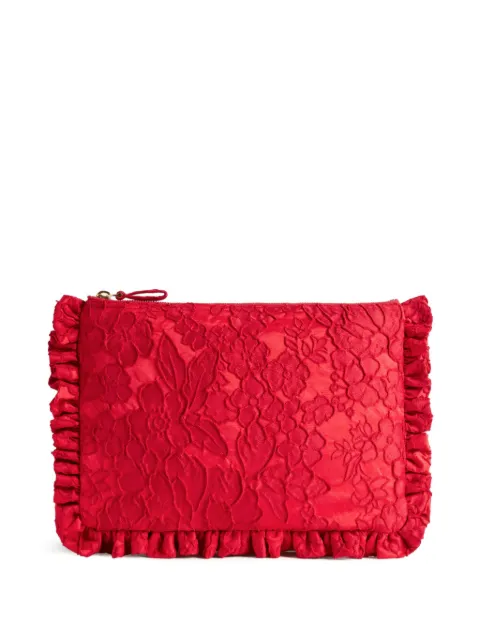 La DoubleJ floral-lace clutch bag Red BAG0059JCQ111PEO04RE01