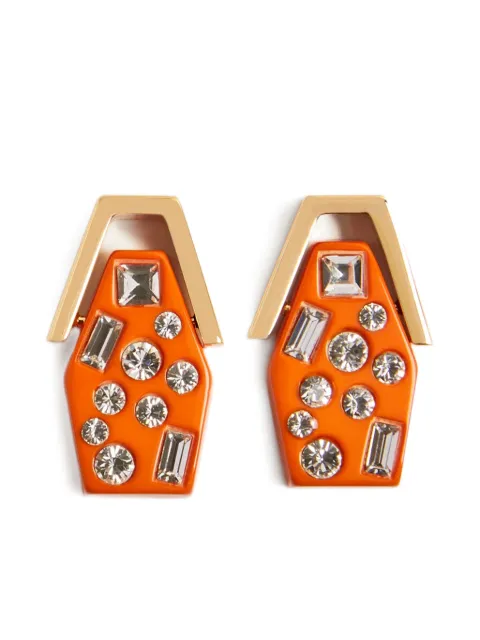 La DoubleJ Swinging Portal earrings Orange EAR0058POL015SOLIDOR02