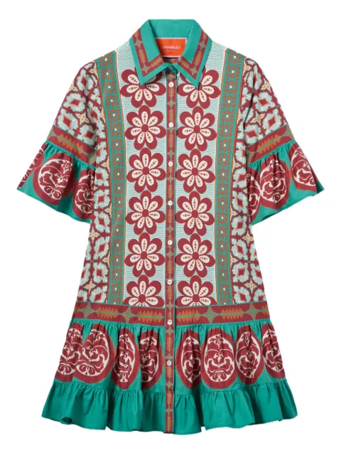 La DoubleJ Choux floral-print ruffled mini dress Green DRE0205COT015PAG01OR04