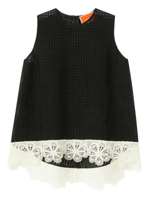 La DoubleJ La Scala lace-hem sleeveless top Black TOP0159COT077SOLIDBL01