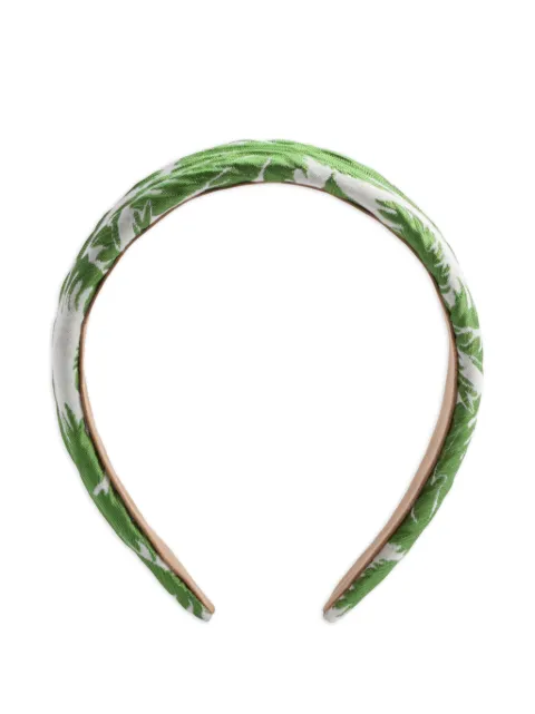 La DoubleJ leaf-print padded head band Green HEB0023JCQ112TRC03WH01