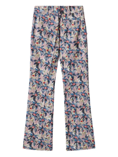 La DoubleJ Hendrix floral-print flared trousers Pink TRO0014COT005TRC02PU06