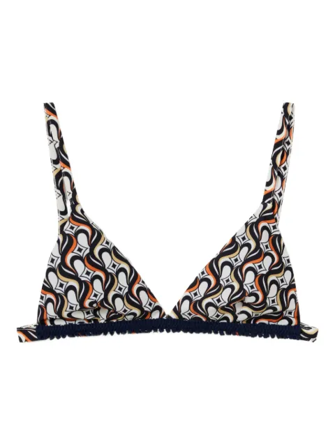 La DoubleJ geometric-print triangle bikini top White SWI0074LYC001JIV03BU03