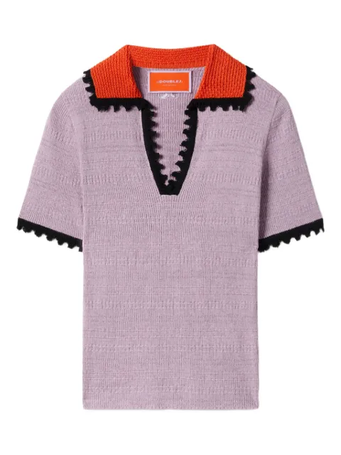 La DoubleJ colour-block T-shirt Purple PUL0273KNI154SOLIDPU02