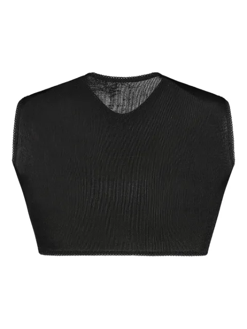 Anna October twisted-front crop top Black SS2422
