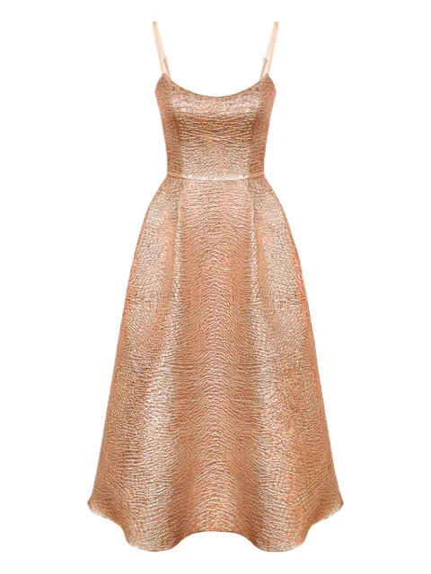 POST MERIDIEM jacquard corset-bustier midi dress Neutrals JACQUARDFITTEDCORSETBUSTIERDRESS