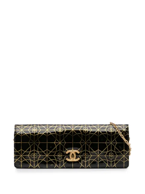 CHANEL Pre-Owned 2008-2009 Paris Moscou Vinyl Moujik Clutch with Chain crossbody bag Black B1130MB2V18KM4L0