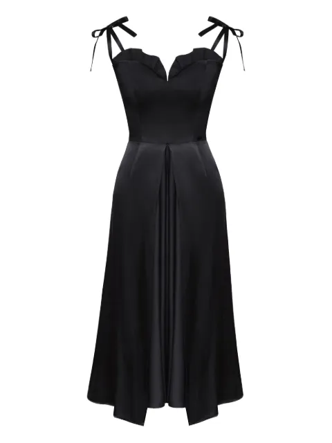 POST MERIDIEM Flowy Slit midi dress Black FLOWYSLITMIDIDRESS