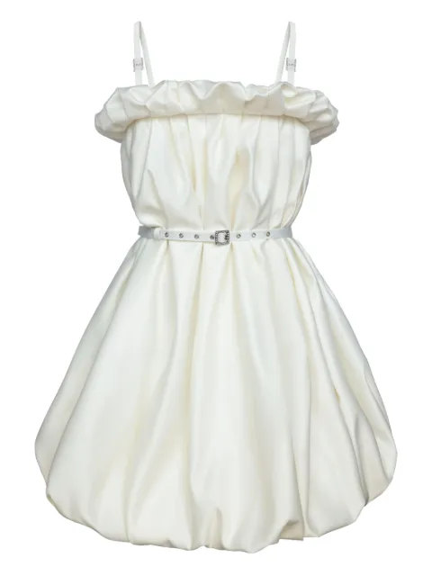 POST MERIDIEM draped thin-strap mini dress Neutrals DRAPEDTHINSTRAPMINIDRESSWITHBELTMILK