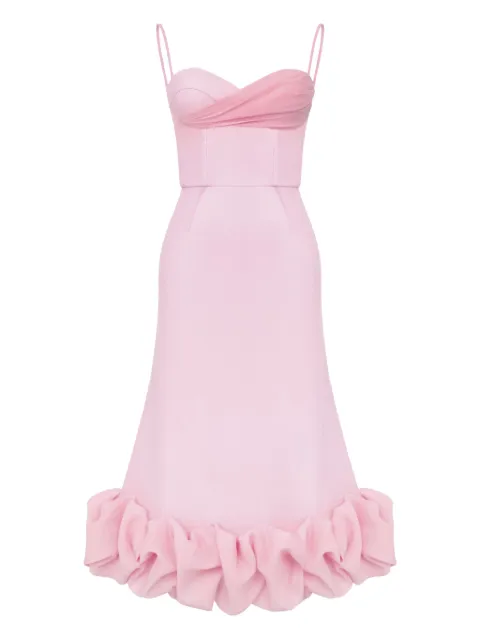 POST MERIDIEM draped-bodice flounced bustier dress Pink DRAPEDBODICEBOTTOMFLOUNCEDBUSTIERDRESS