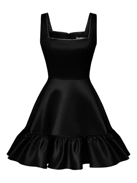 POST MERIDIEM ruffle-hem mini dress Black BOTTOMFLOUNCEDSTRAPMINIDRESS