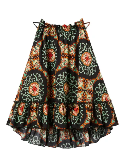 La DoubleJ Granita ruffled printed top Black TOP0151COT039BAL01BL01