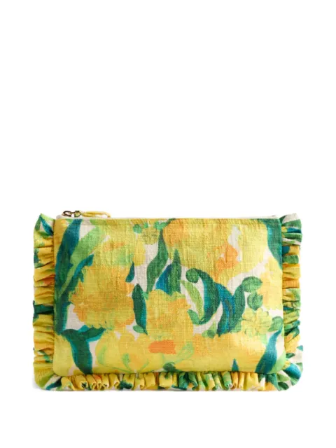 La DoubleJ floral-print clutch bag Yellow BAG0059COT005ZES01YE02
