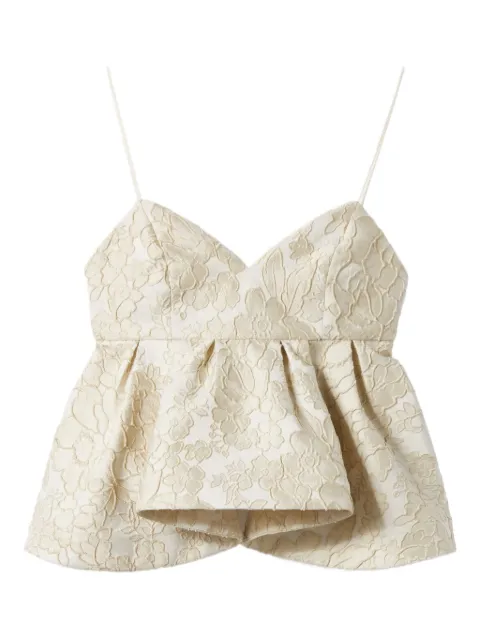 La DoubleJ floral-lace peplum top Neutrals TOP0158JCQ111PEO04WH04